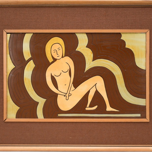 1941 Modernist Carved Wood Panel, “Dolly” by H. M. Darli — Closson Galleries Pro - Picture 1 of 6